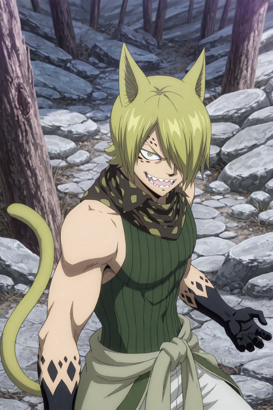 jackal,  blonde hair,  yellow eyes on Tensor.Art