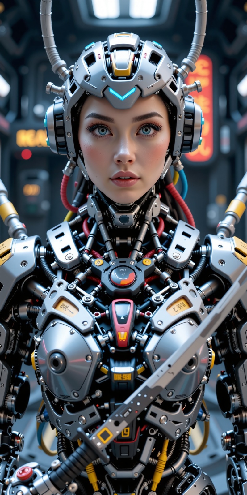 Japanese woman face image,  fair skin,  blue eyes on Tensor.Art