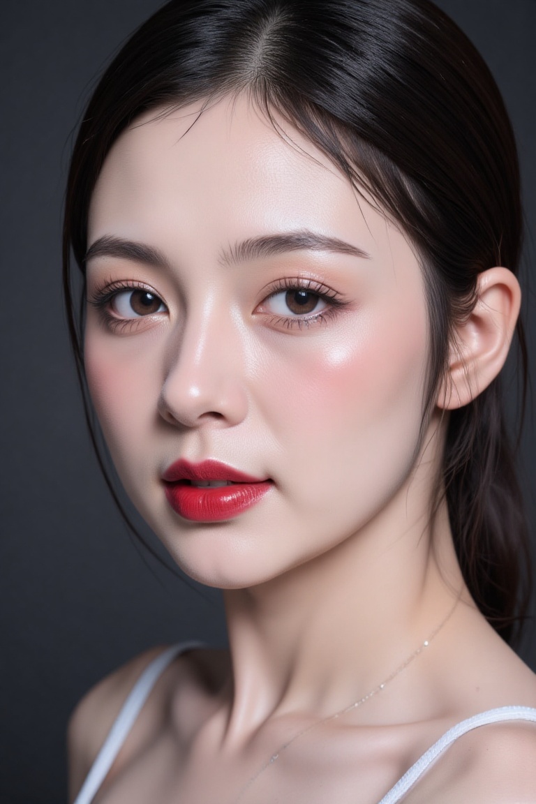 A 30-year-old Mexican girl with white skin and an attractive face stands gracefully. She wears ultra-realistic,  perfect m...