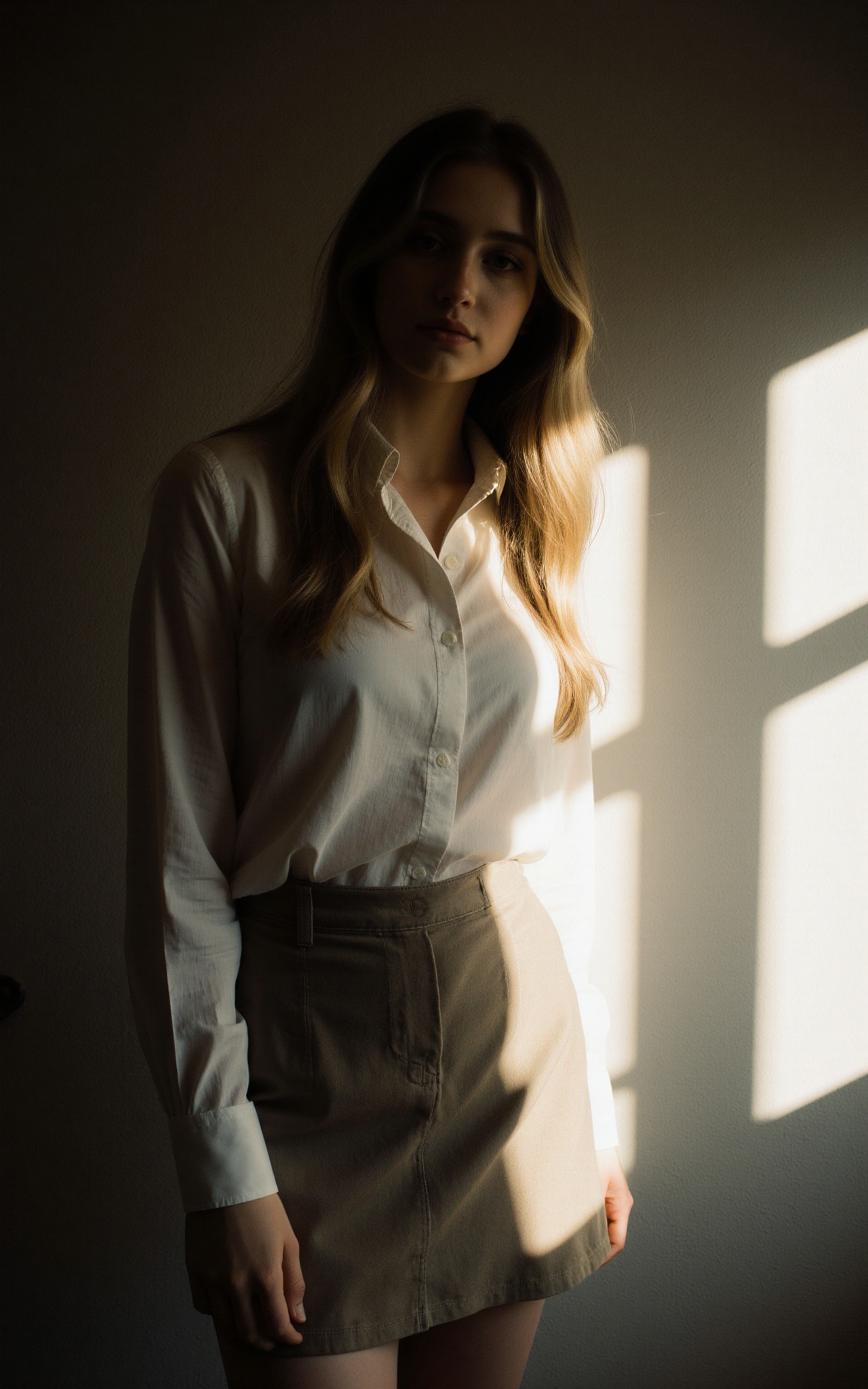 A young woman,  25 years old,  with long dark blonde hair cascading down her back on Tensor.Art