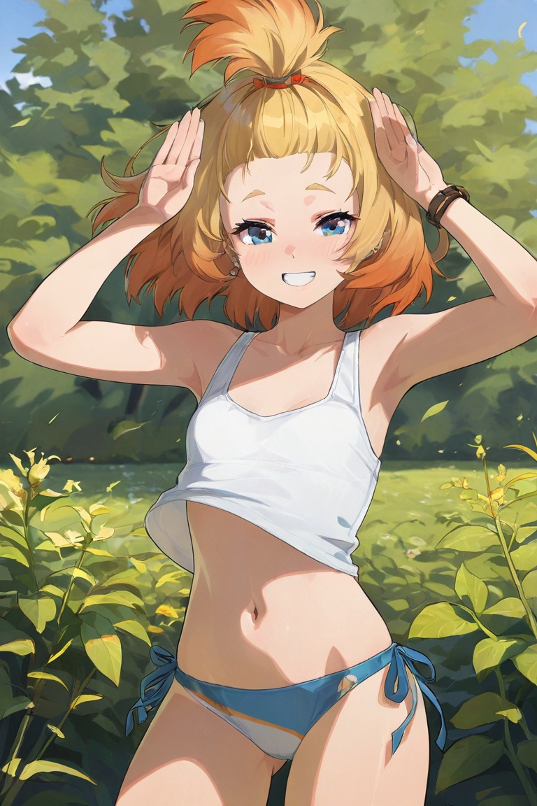 zzz,  Beautiful long golded-haired young woman wearing a white t-shir masterpiece,  trending on artstation on Tensor.Art