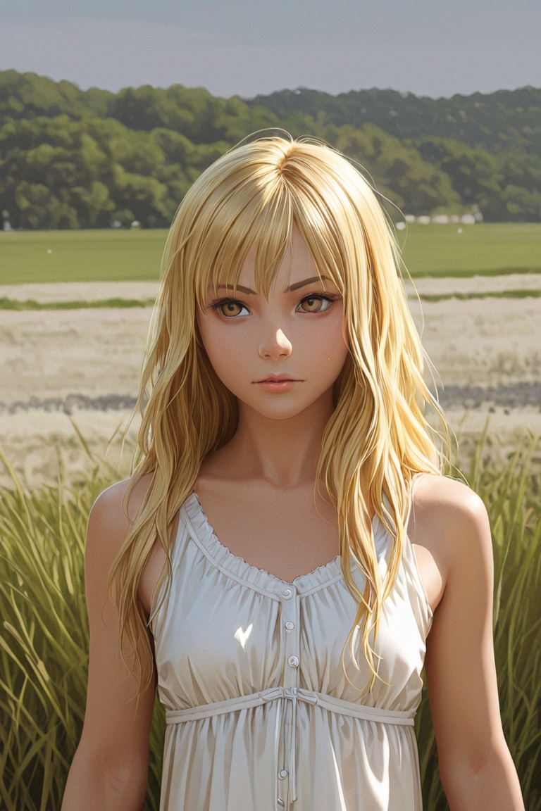 1girl,  blond hair on Tensor.Art