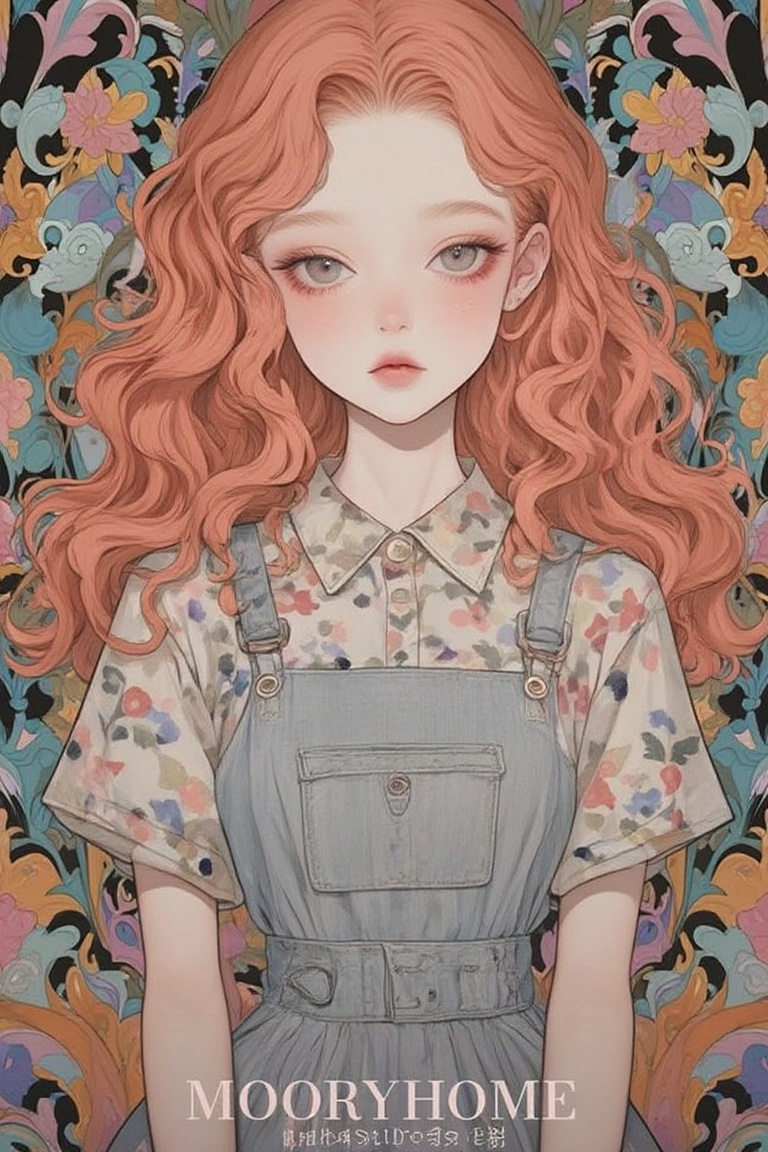 Surreal anime-style girl in ornate dreamy atmosphere,  ethereal makeup,  wavy curly hair on Tensor.Art