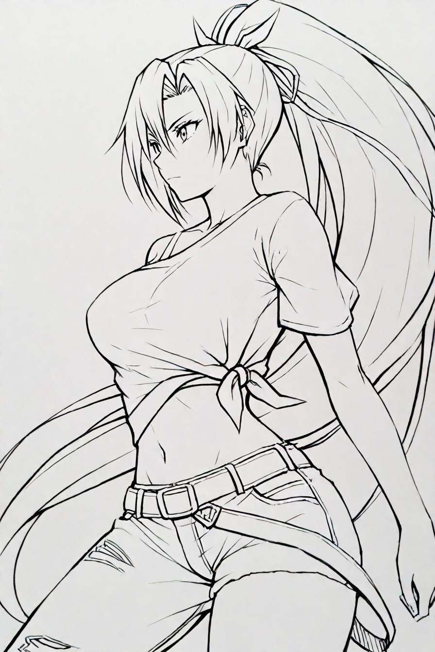 asymmetrical clothes,  navel,  very long hair on Tensor.Art