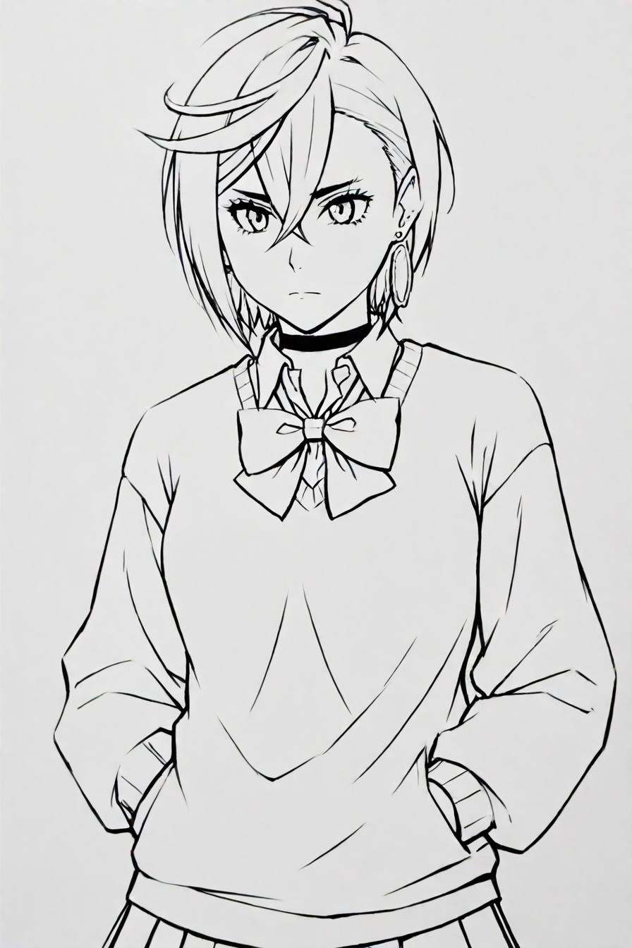 ayasemomo,  hair between eyes,  crossed bangs on Tensor.Art