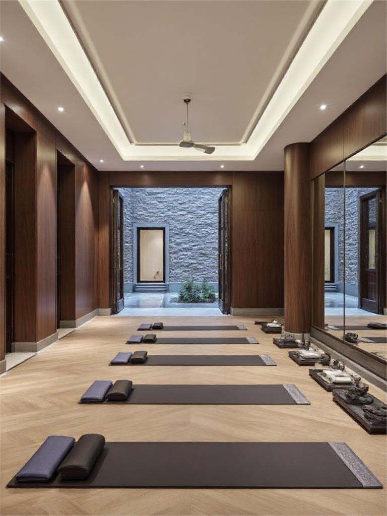 WD,  WD,  This elegant indoor yoga studio features a spacious on Tensor.Art