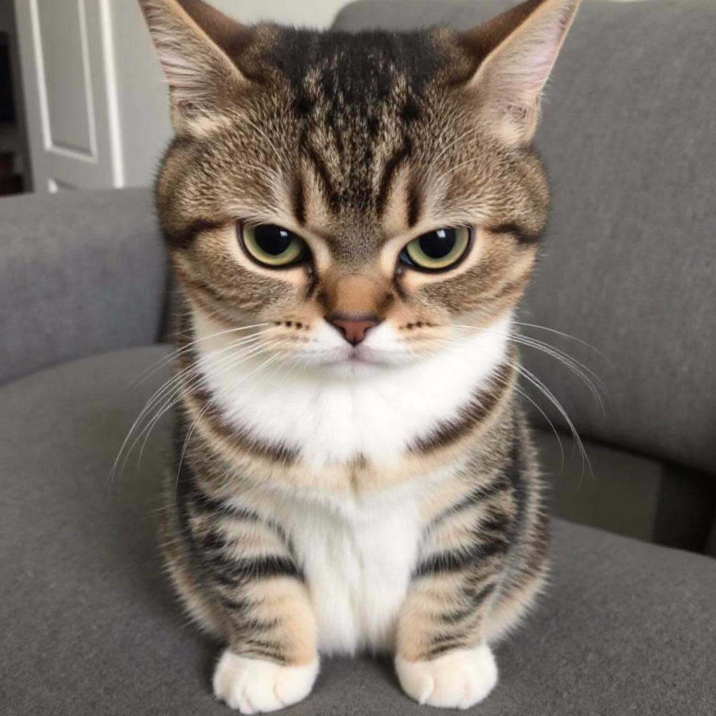 WD,  WD,  This adorable British Shorthair kitten features a striking coat of brown and black tabby stripes on Tensor.Art