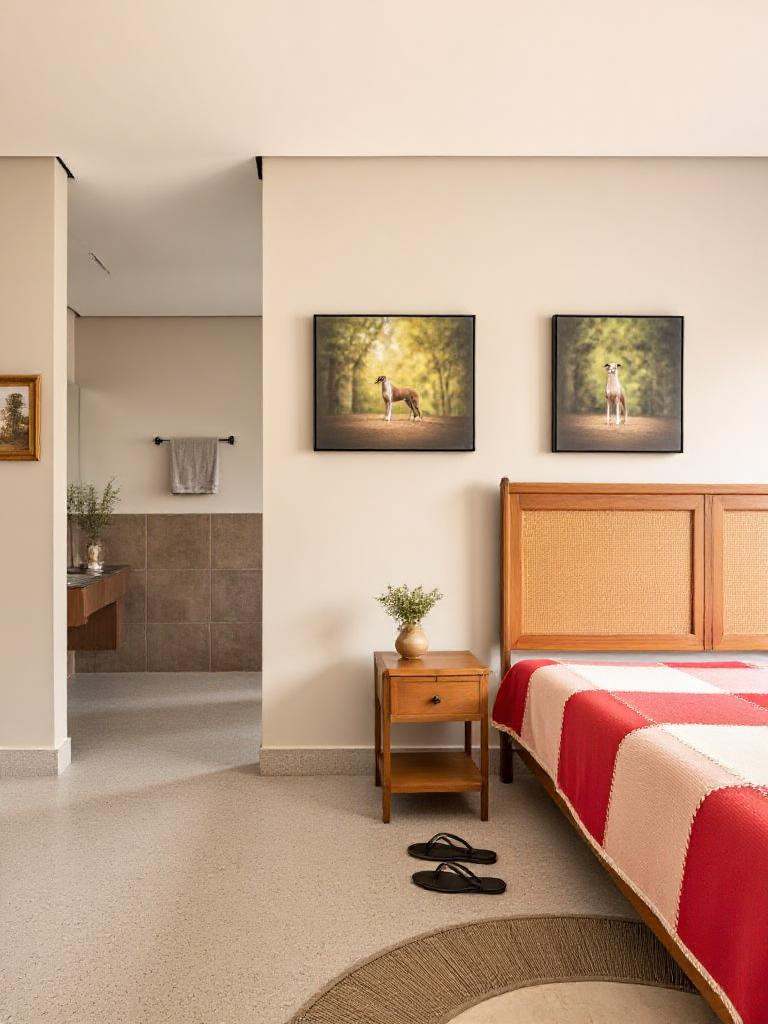 WD,  WD,  This photograph depicts a serene bedroom with a cozy on Tensor.Art