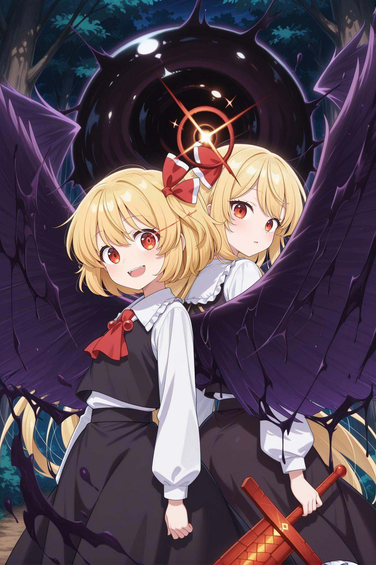 2girls,  outdoors,  night on Tensor.Art