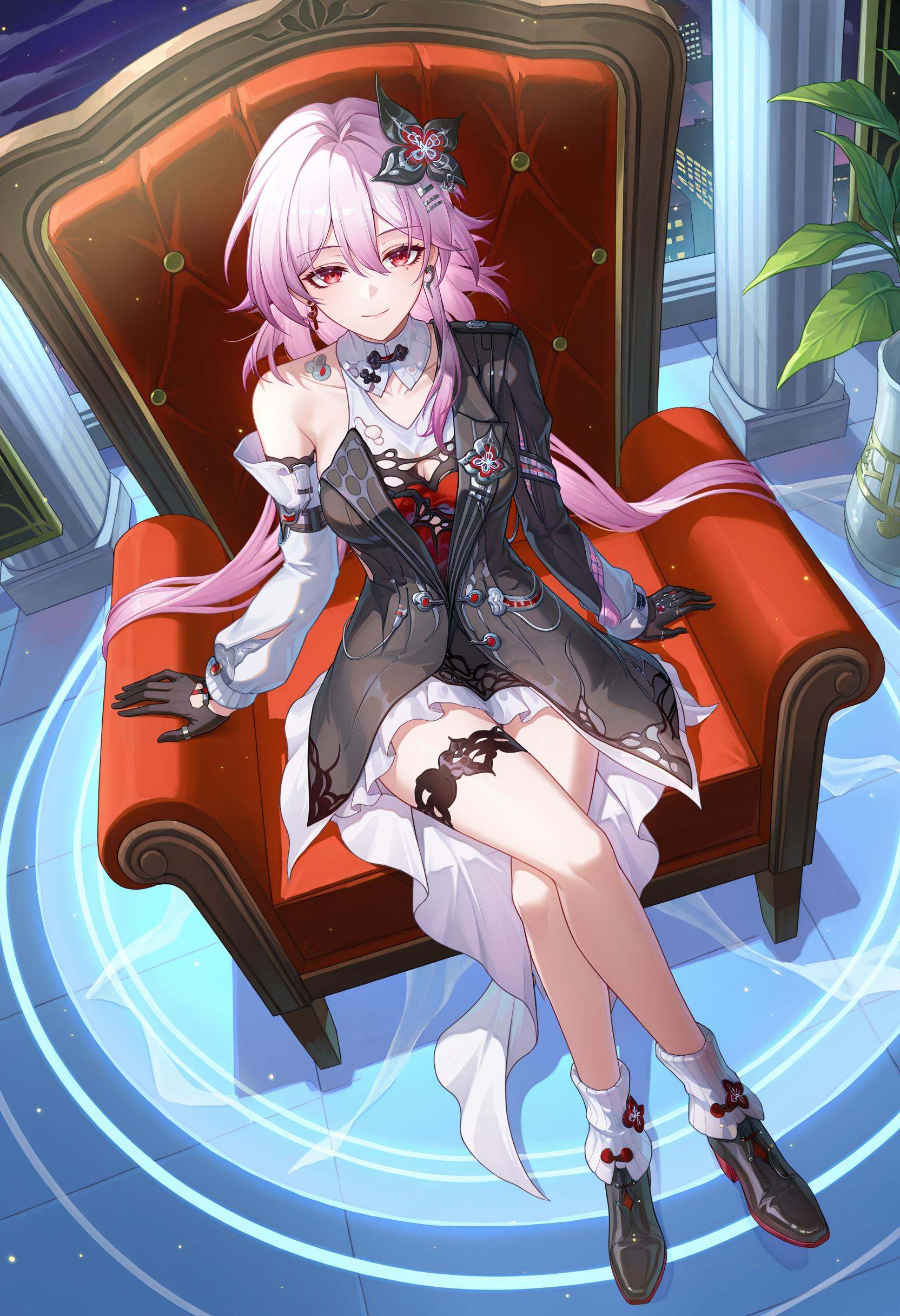 Evernight Moon \(honkai: star rail\),  solo,  pink hair on Tensor.Art