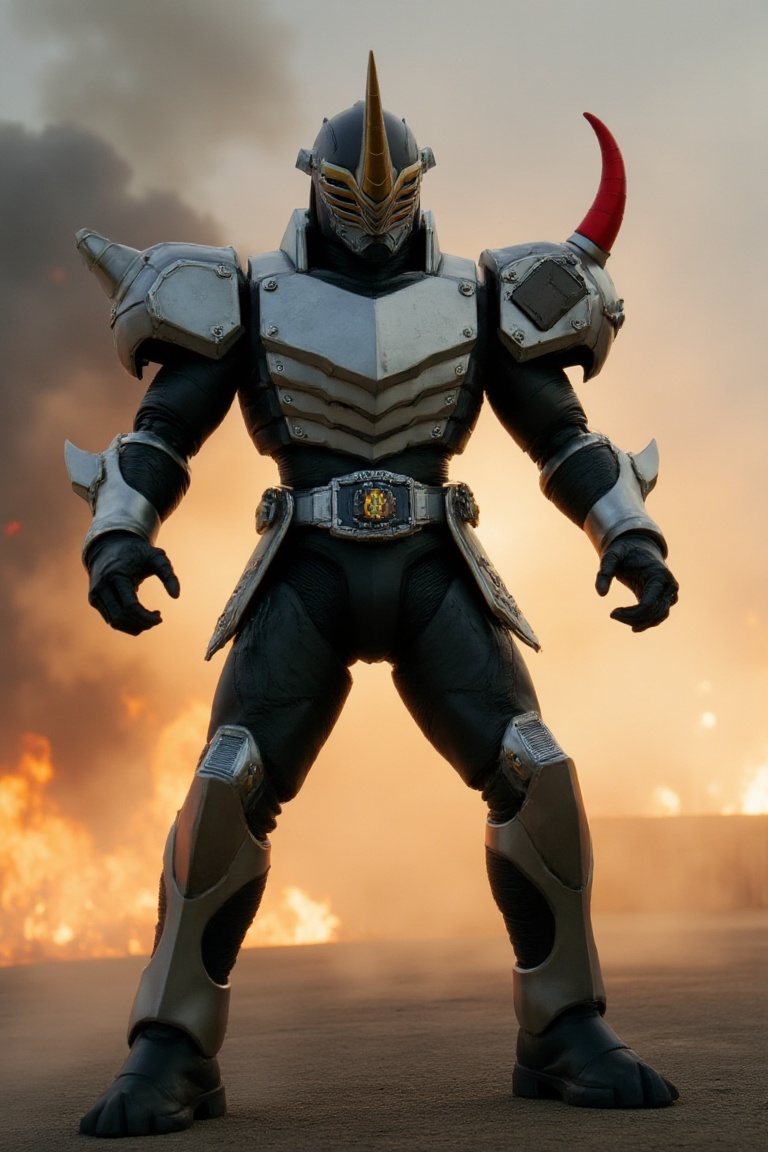 kamenridergai,  sleek black and gold sci-fi armor,  megaman-style large arms and legs on Tensor.Art