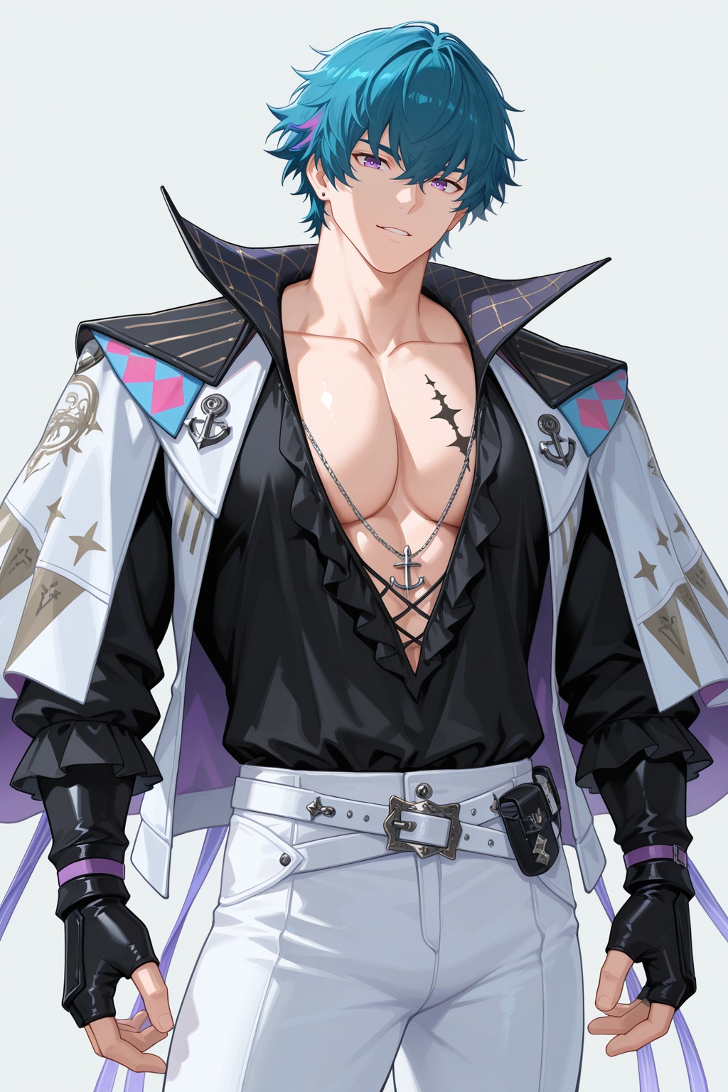 brant,  purple hair,  short hair on Tensor.Art