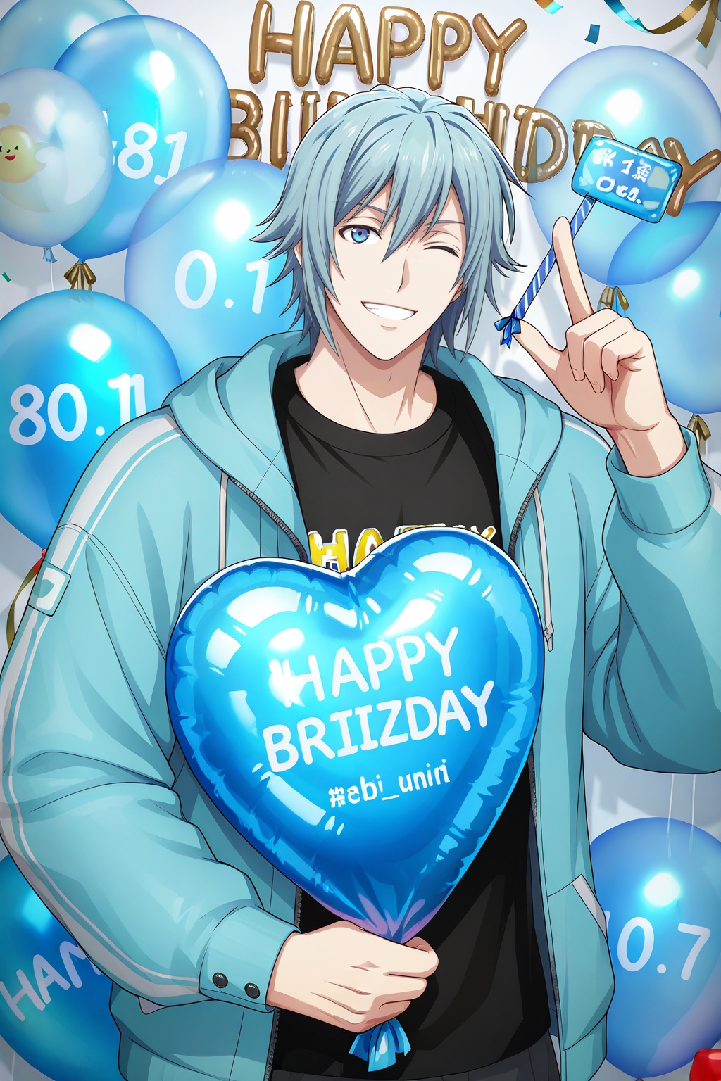 Tamaki Yotsuba,  light blue hair,  1boy on Tensor.Art
