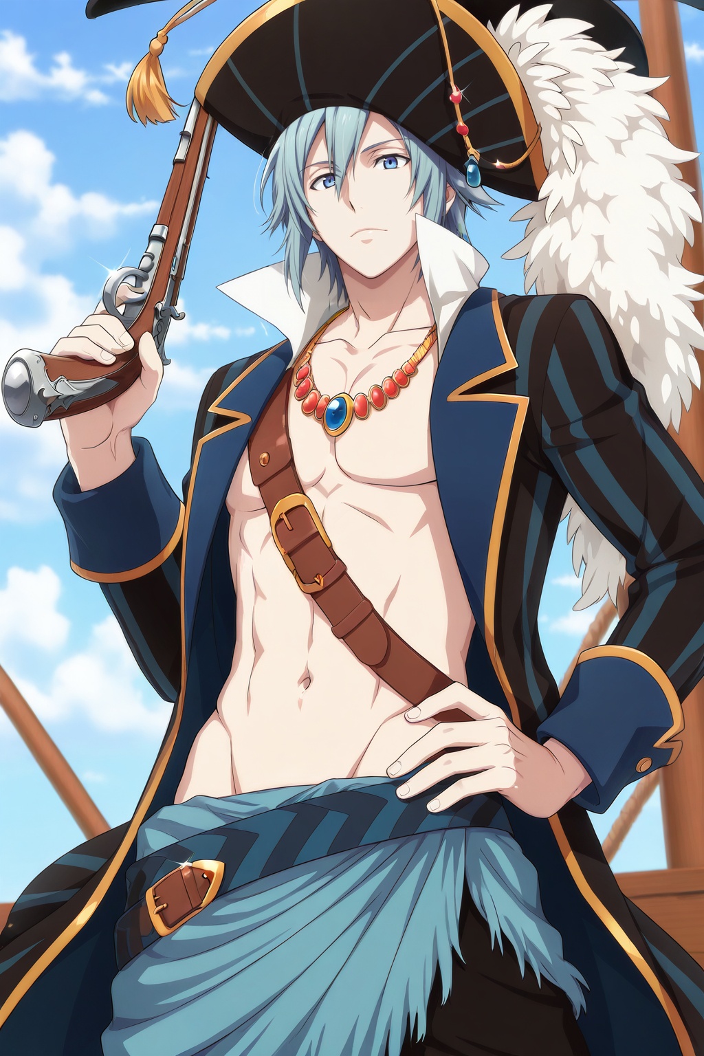 Tamaki Yotsuba,  light blue hair,  male focus on Tensor.Art