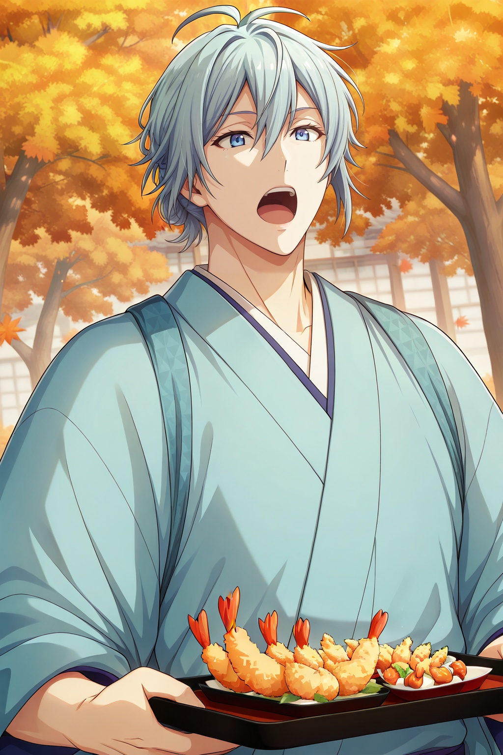 Tamaki Yotsuba,  light blue hair,  male focus on Tensor.Art