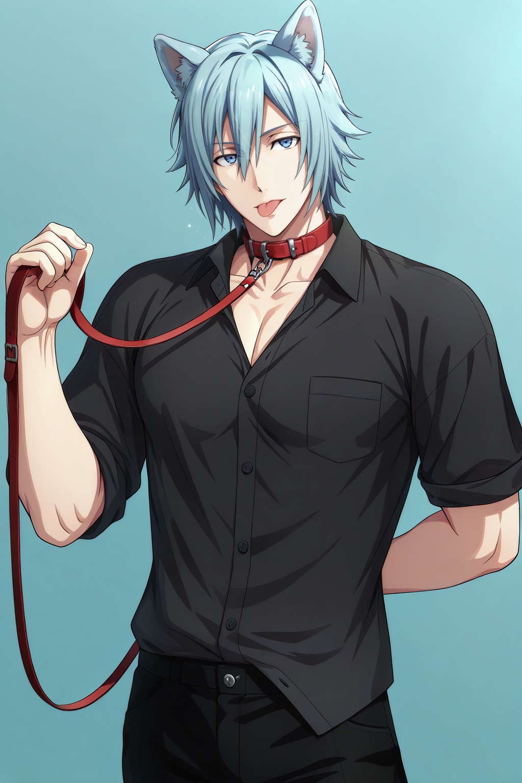 Tamaki Yotsuba,  light blue hair,  1boy on Tensor.Art