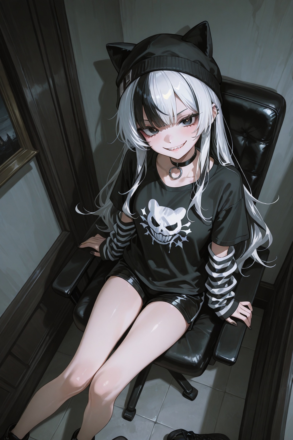 1girl,  black choker,  black eyes on Tensor.Art