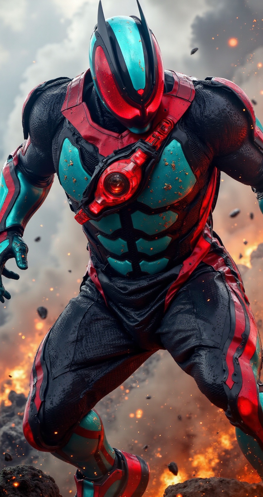 extremely detailed 8k wallpaper,  dynamic digital illustration of zetsurider in a fierce battle stance,  intricate black a...