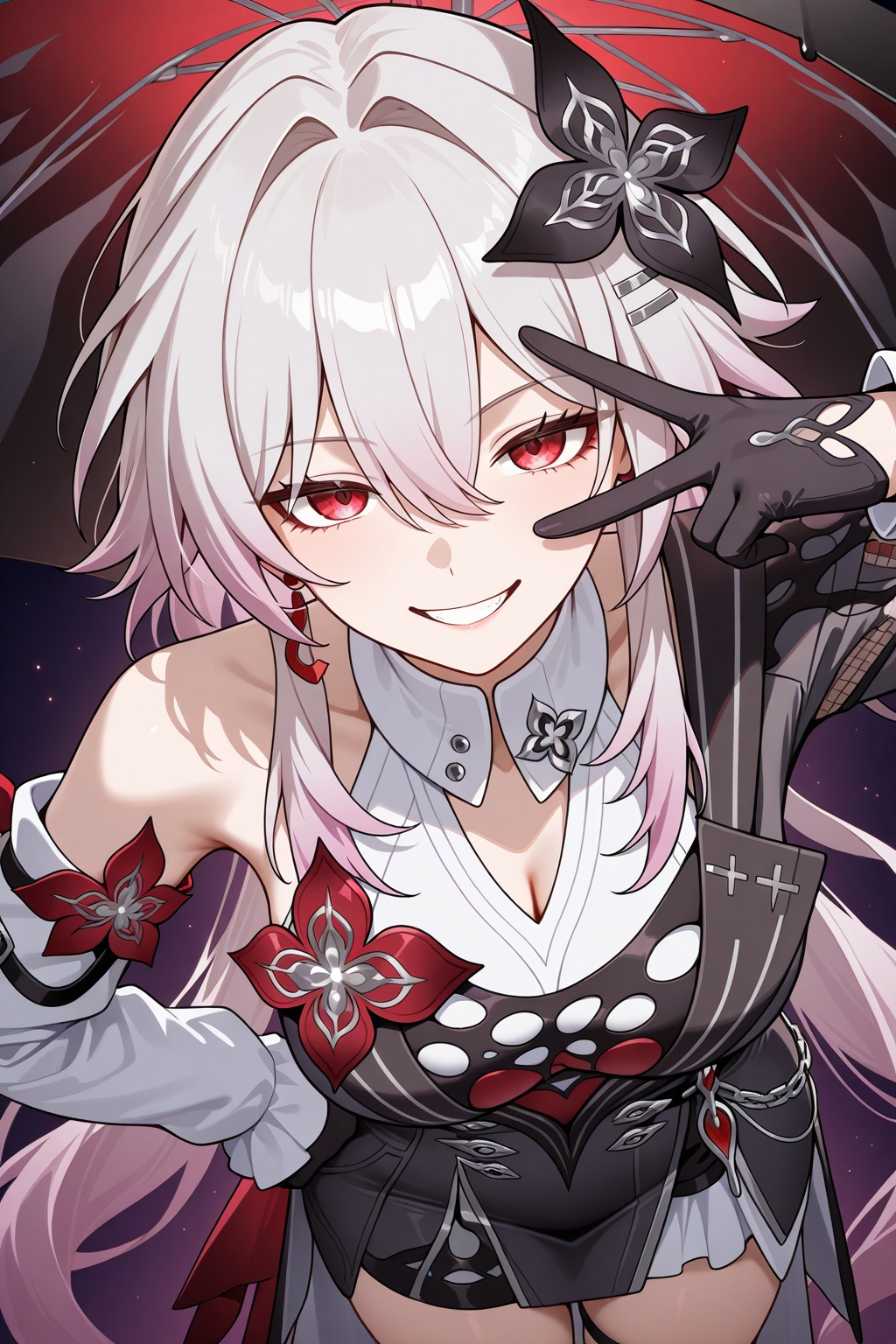 evernight (honkai star rail),  cowboy shot,  v over eye on Tensor.Art