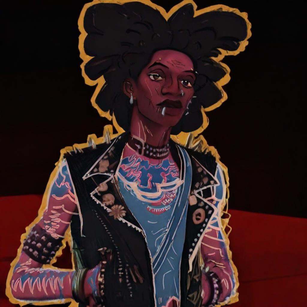 leather jacket,  leather,  tattoo on Tensor.Art