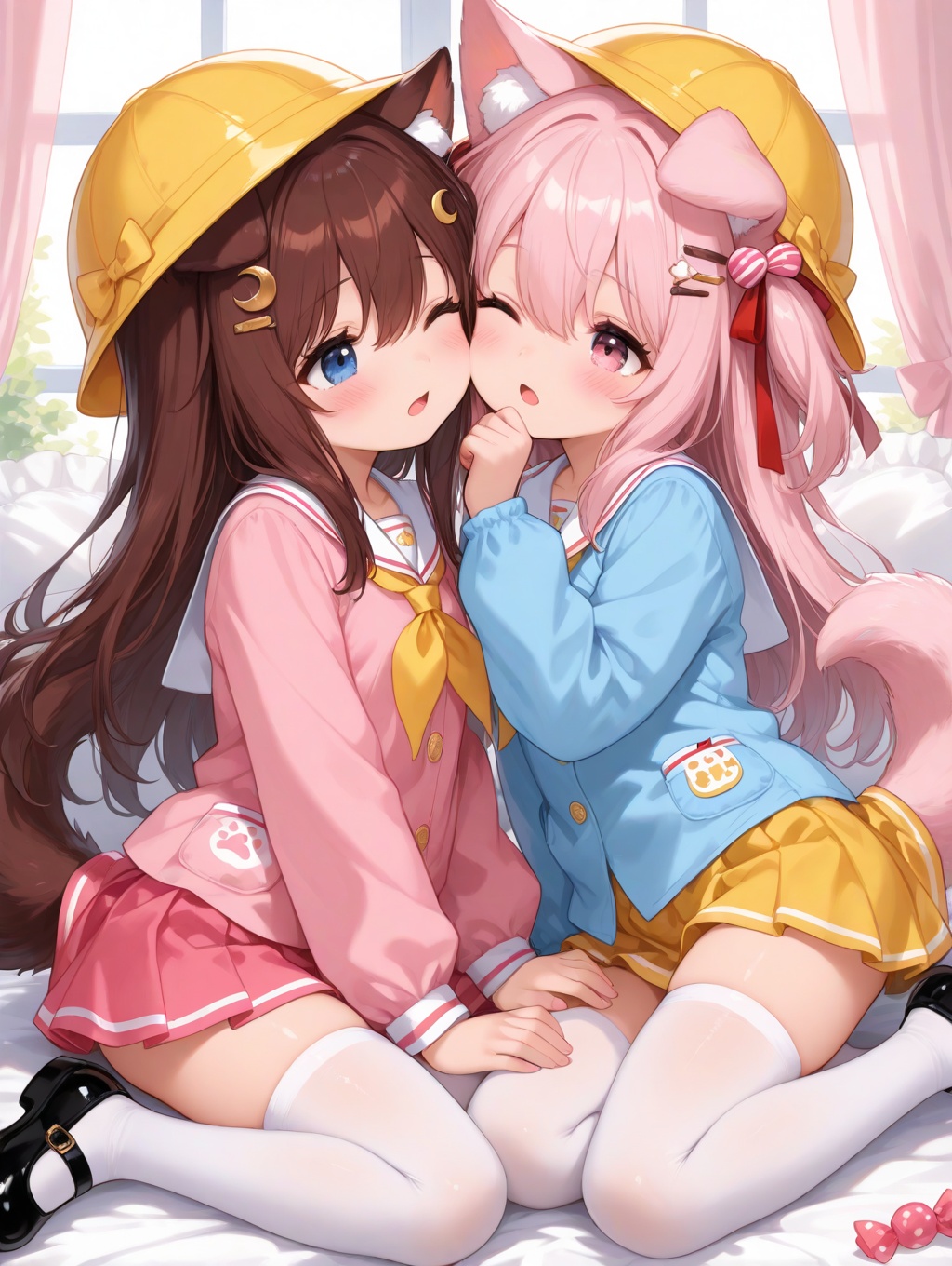 long hair,  blush,  open mouth on Tensor.Art