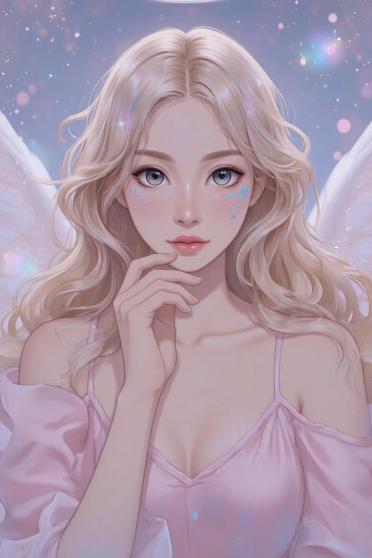 A fantasy anime screencap of a stunning ***** woman in a half-body portrait,  featuring medium brown porcelain-like skin,...