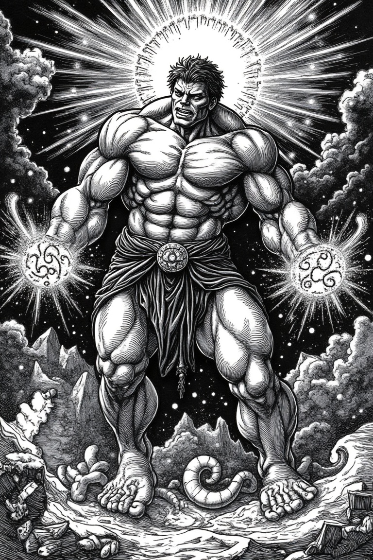 art by Albrecht Dürer,  hulk from nemesis,  diamond skin on Tensor.Art