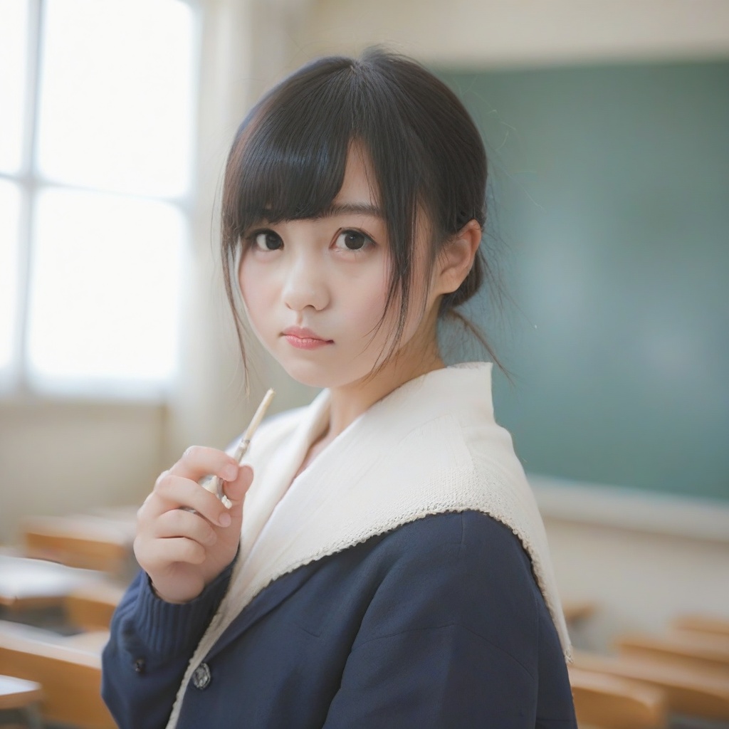 1girl,  solo,  Japanese high school girl on Tensor.Art