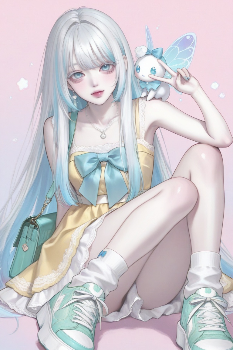 1girl,  (pale skin),  (white hair) on Tensor.Art