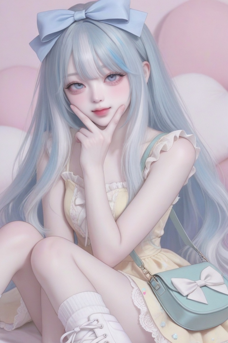 1girl,  (pale skin),  (white hair) on Tensor.Art