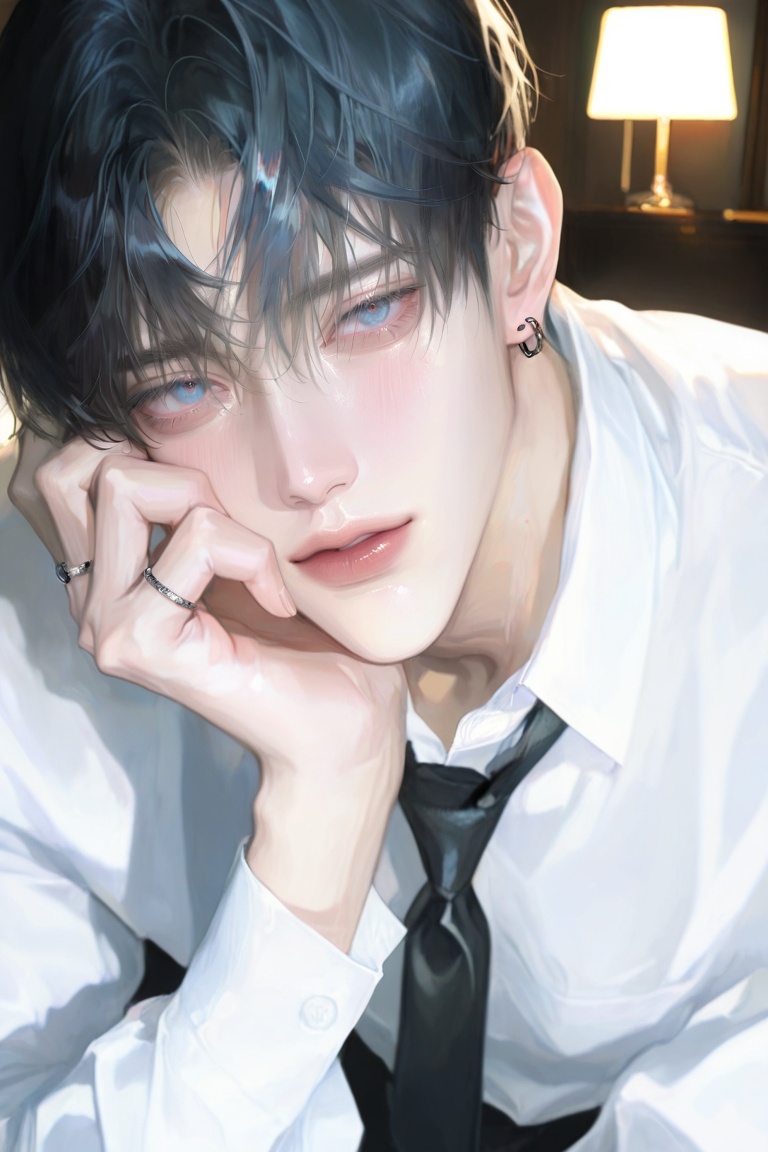 Male,  male focus,  shirt on Tensor.Art
