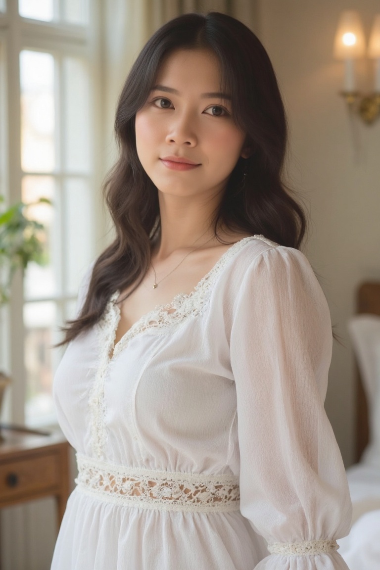 G_adorable,  An utra-detailed fashion editorial photograph of a statuesque indoneisan woman with flawless pale skin and lo...