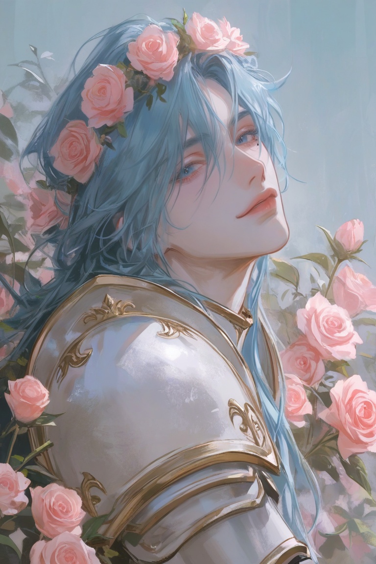 1boy,  soft features,  long hair on Tensor.Art