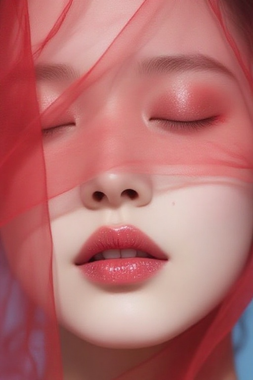 HD High Definition,  1080 Detailer High Quality,  Close-up portrait of a serene woman with closed eyes on Tensor.Art