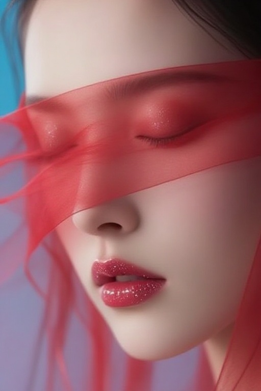 HD High Definition,  1080 Detailer High Quality,  Close-up portrait of a serene woman with closed eyes on Tensor.Art