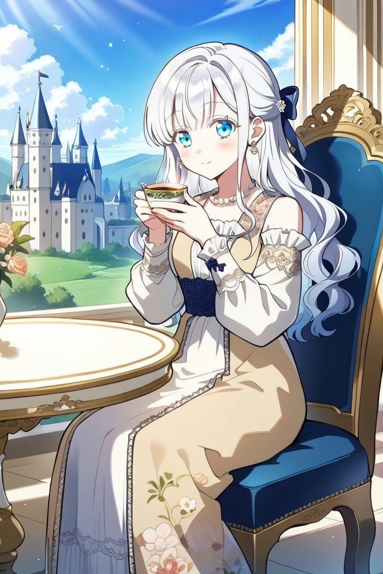 1girl,  solo,  white hair on Tensor.Art