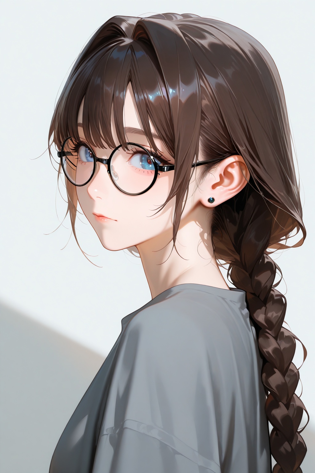 1girl,  upper body,  eyebrows hidden by hair on Tensor.Art