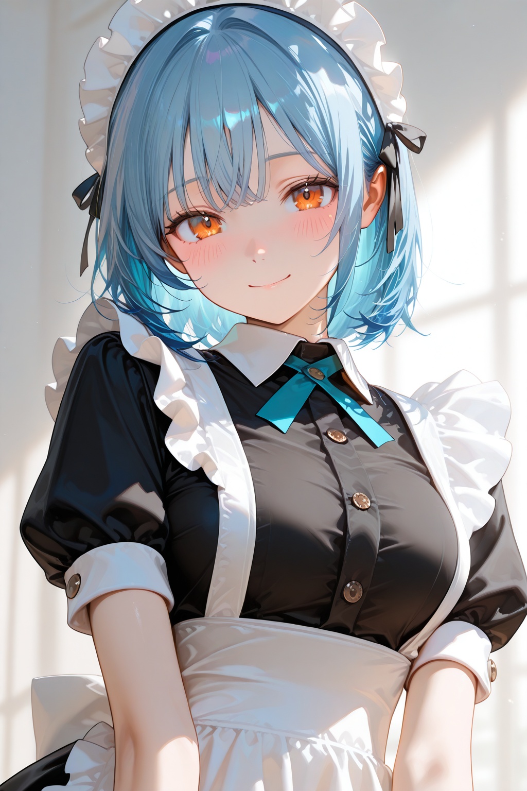 1girl,  upper body,  puffy short sleeves on Tensor.Art