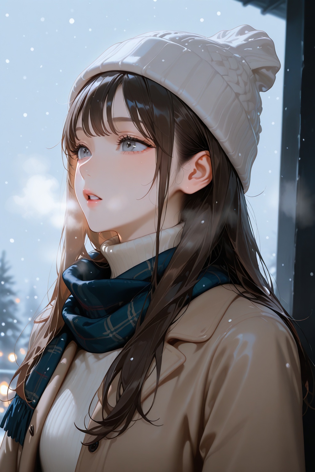 1girl,  upper body,  turtleneck sweater on Tensor.Art