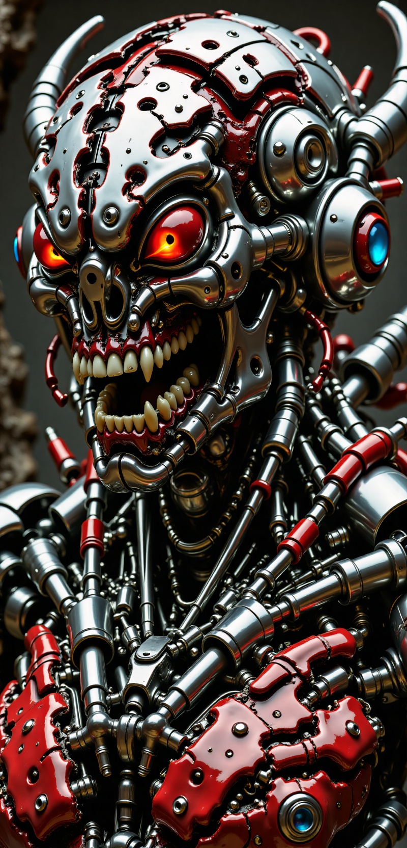 Close up detail of supreme robot head,  polycarbonate bodywork,  in on Tensor.Art