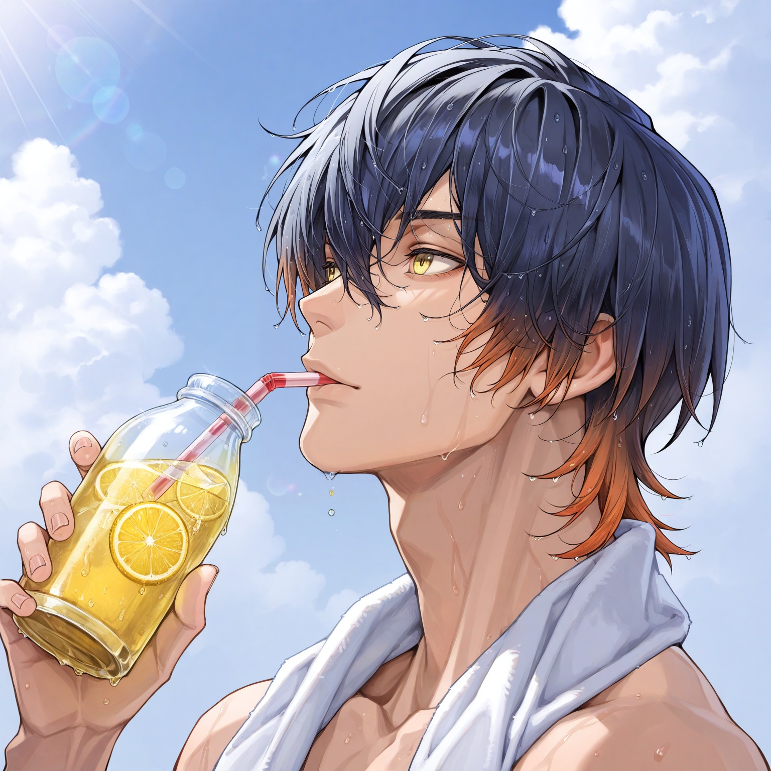 1boy,  solo,  dark blue hair on Tensor.Art