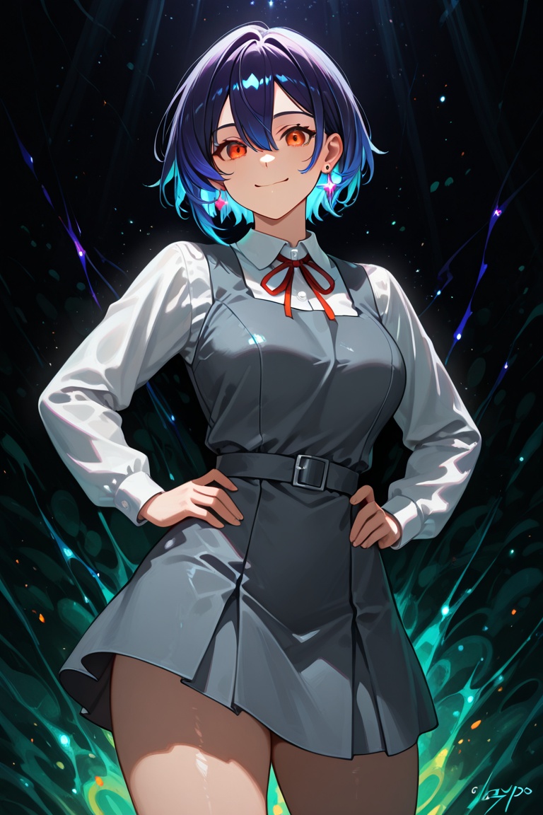 1girl,  blue hair,  short hair on Tensor.Art