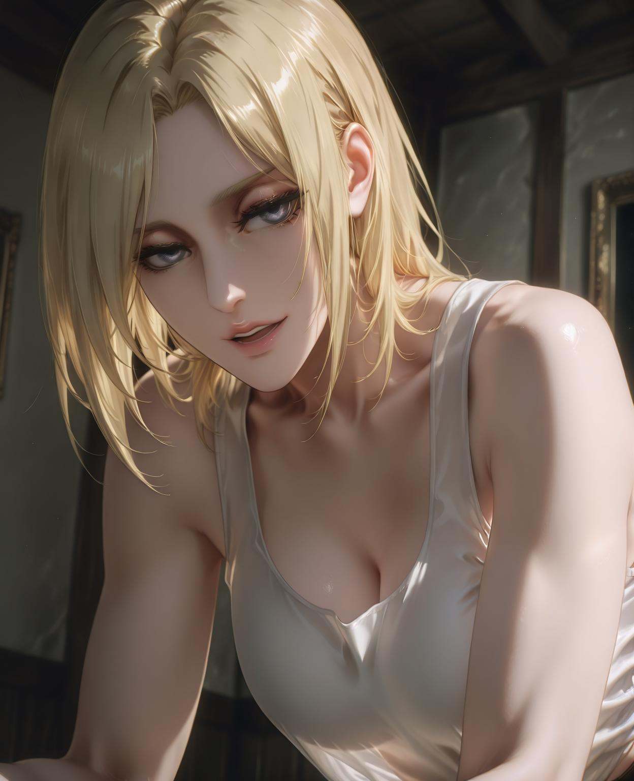 annie leonhart,  1girl,  blonde hair on Tensor.Art