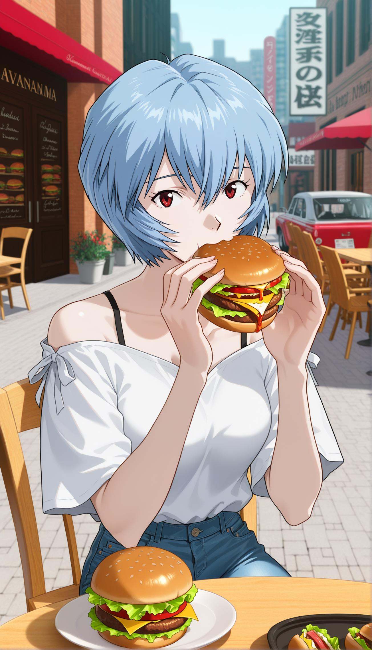 ayanami rei,  1girl,  short hair on Tensor.Art