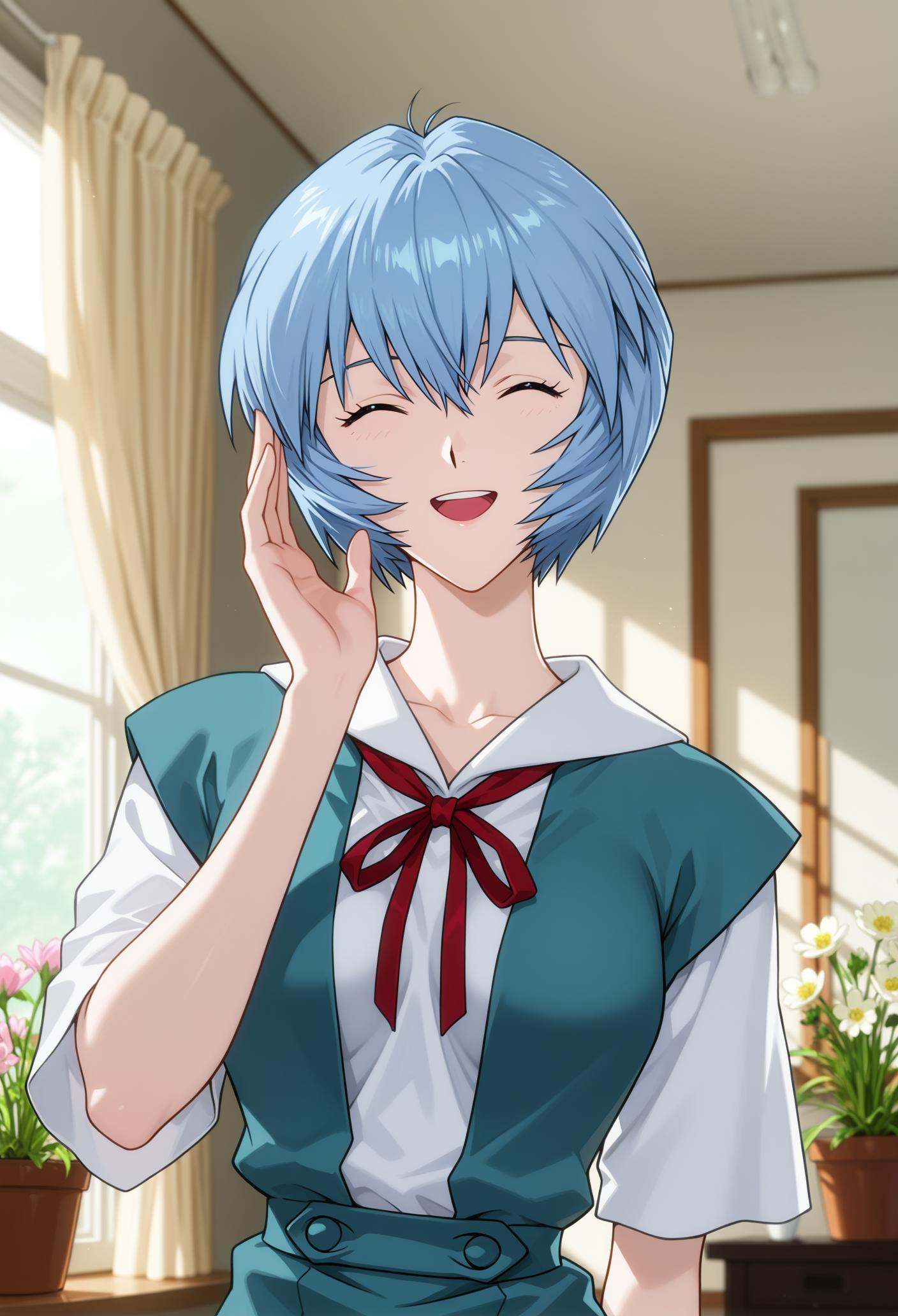 ayanami rei,  1girl,  short hair on Tensor.Art