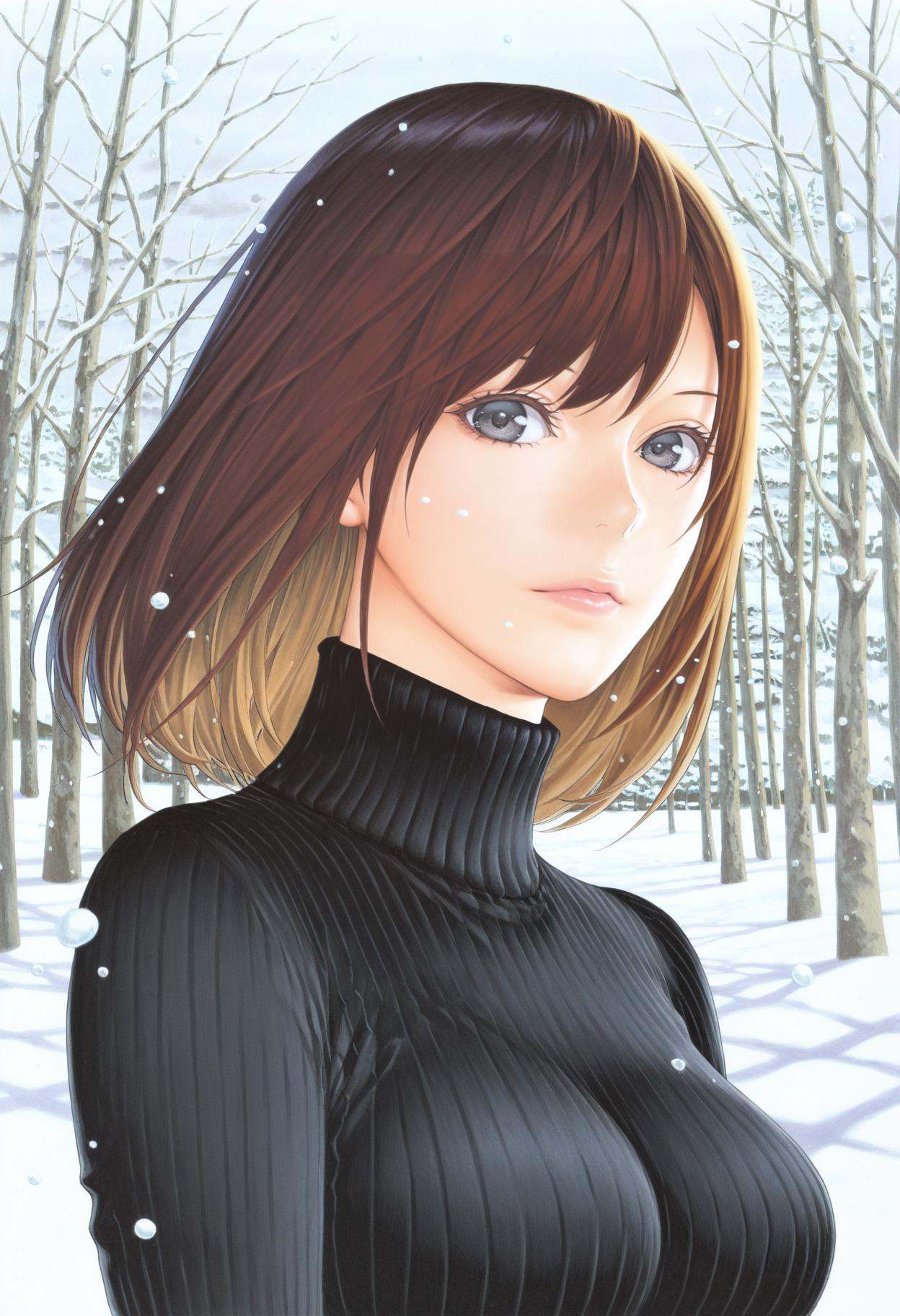 obata takeshi,  traditional media,  1girl on Tensor.Art