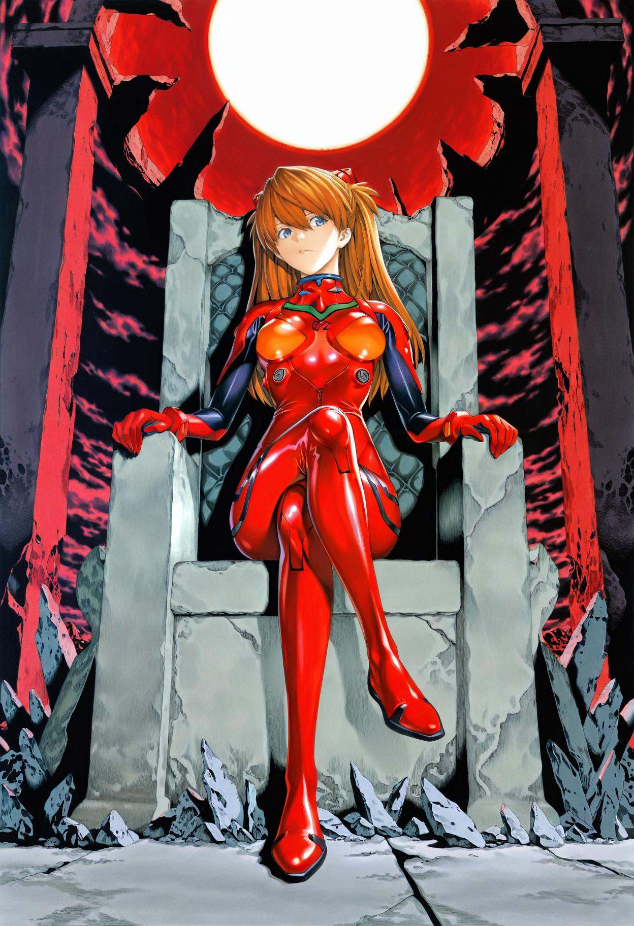 obata takeshi,  traditional media,  souryuu asuka langley on Tensor.Art