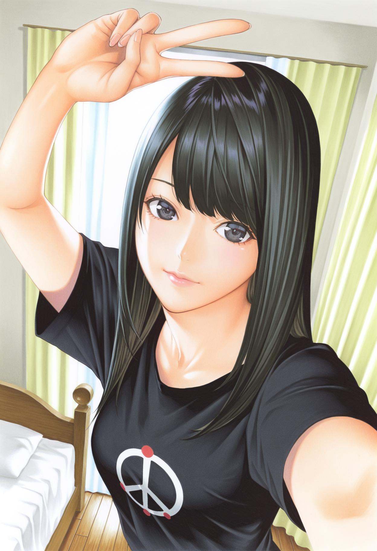 obata takeshi,  traditional media,  1girl on Tensor.Art
