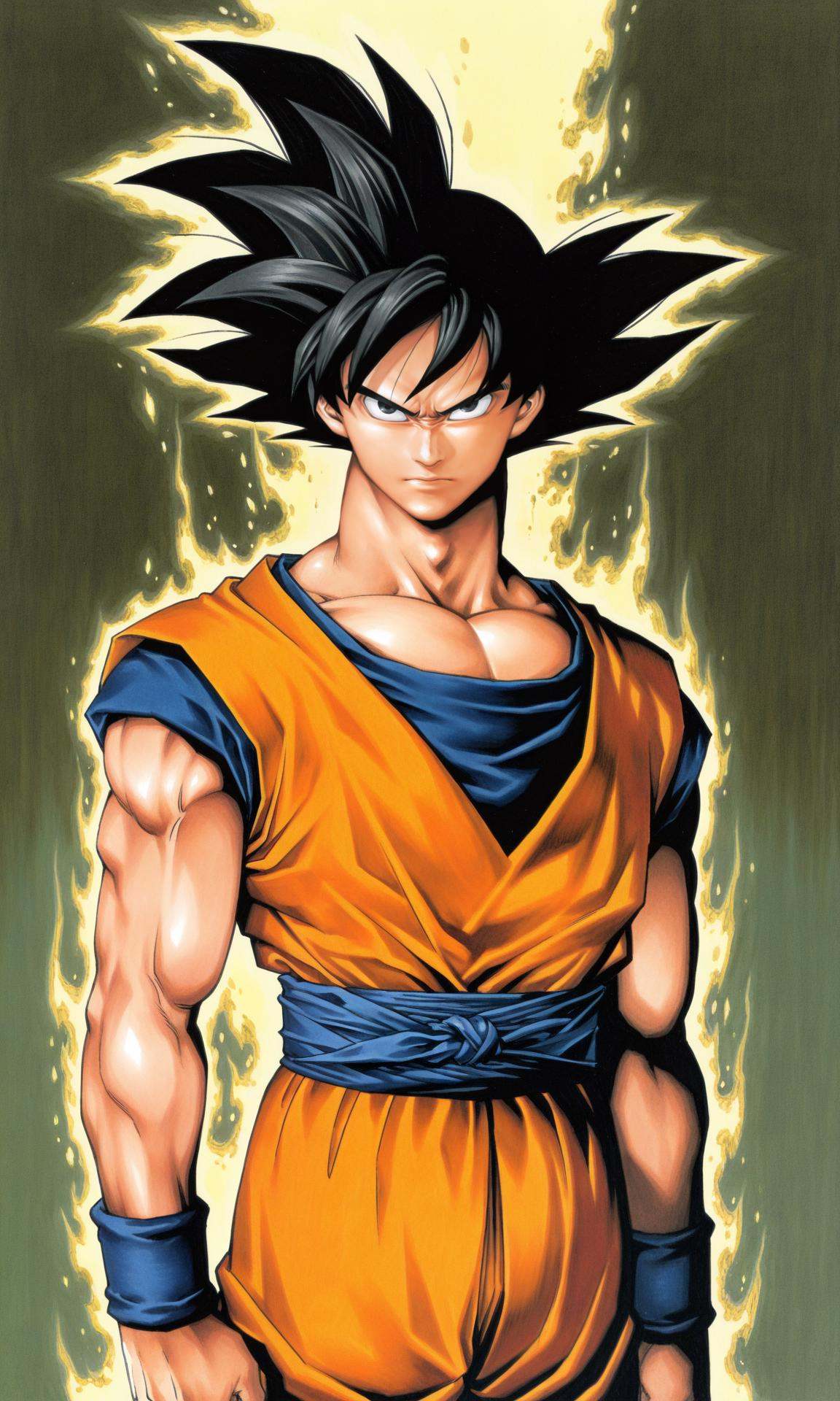 obata takeshi,  traditional media,  son goku on Tensor.Art