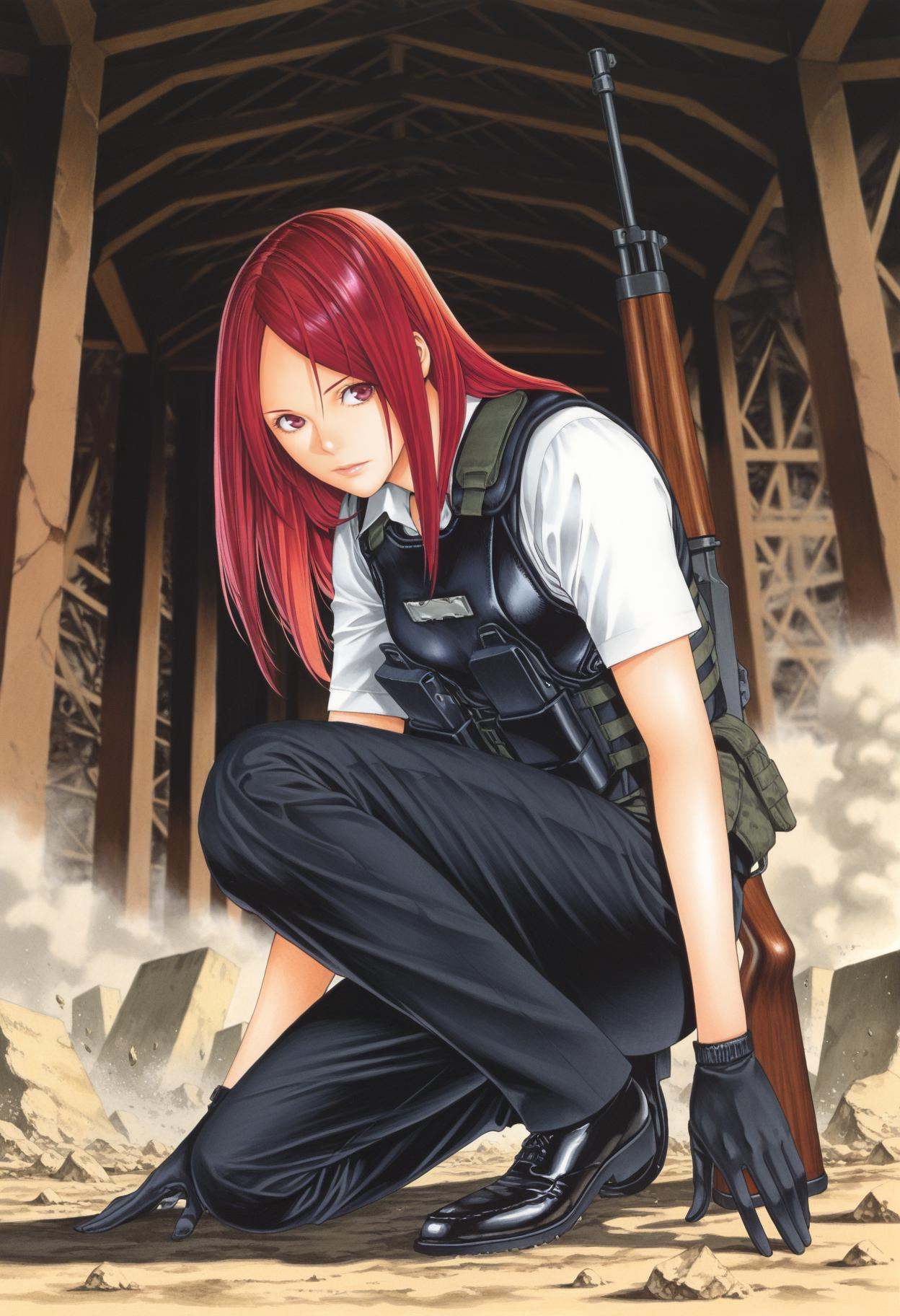 obata takeshi,  traditional media,  1girl on Tensor.Art